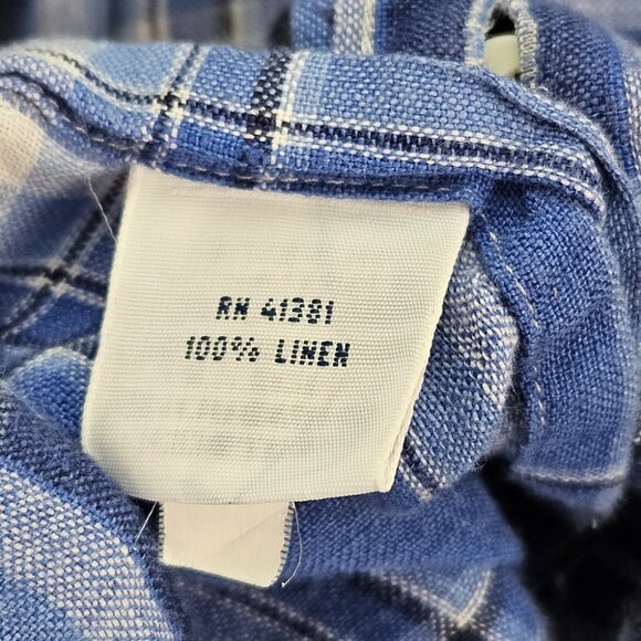 Polo Ralph Lauren 100% Linen Shirt Button-Down Men's Size S Blue Long Sleeve - Picture 8 of 10